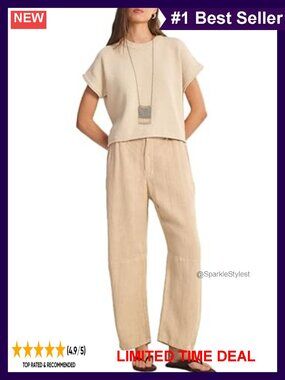 Heavy Linen Pants Casual Comfortable Everyday Wear